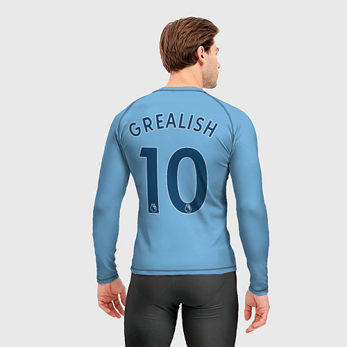 Мужской рашгард Грилиш Manchester City Манчестер Сити домашняя фор / 3D-принт – фото 4
