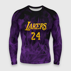 Рашгард мужской Lakers 24 фиолетовое пламя, цвет: 3D-принт