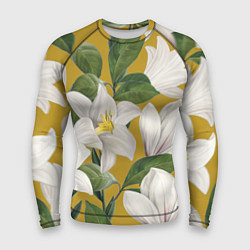 Рашгард мужской Цветы Белые Лилии, цвет: 3D-принт