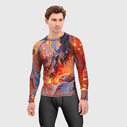 Рашгард мужской Lava & flame, цвет: 3D-принт — фото 2
