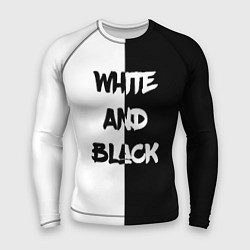 Рашгард мужской White and Black Белое и Чёрное, цвет: 3D-принт