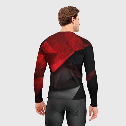 Мужской рашгард Красно-черный фон абстракция / 3D-принт – фото 4