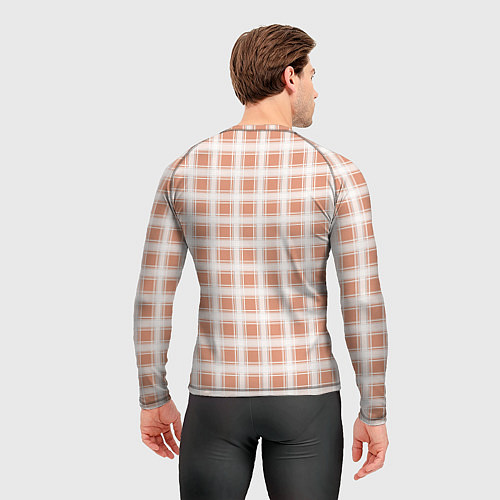 Мужской рашгард Light beige plaid fashionable checkered pattern / 3D-принт – фото 4