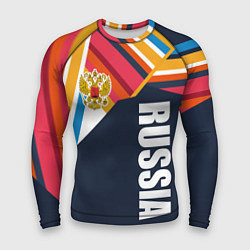 Рашгард мужской RUSSIA - RETRO COLORS, цвет: 3D-принт