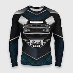 Рашгард мужской Muscle ride Черное авто, цвет: 3D-принт