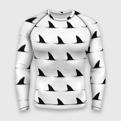 Рашгард мужской Плавники акул - паттерн, цвет: 3D-принт