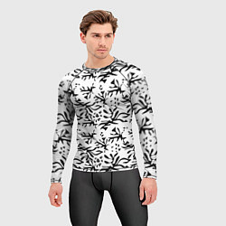 Рашгард мужской Черно белый абстрактный модный узор, цвет: 3D-принт — фото 2