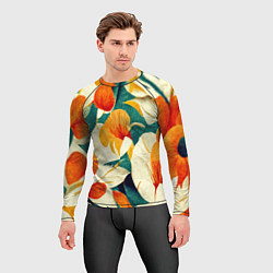 Рашгард мужской Винтажный цветочный рисунок, цвет: 3D-принт — фото 2