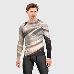Рашгард мужской Абстрактные волны и огни бесконечности, цвет: 3D-принт — фото 2