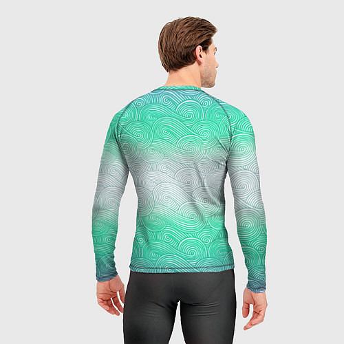 Мужской рашгард Абстрактная волна градиентный паттерн / 3D-принт – фото 4