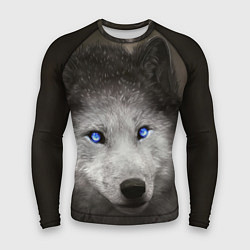 Рашгард мужской Волчица с голубыми глазами, цвет: 3D-принт