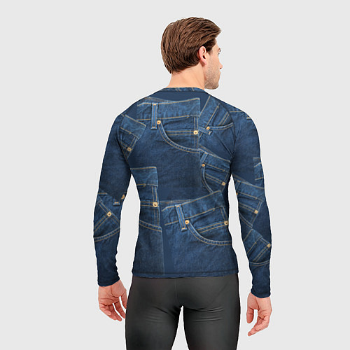 Мужской рашгард Джинсовка jeans / 3D-принт – фото 4