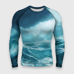 Рашгард мужской Буря в море, цвет: 3D-принт
