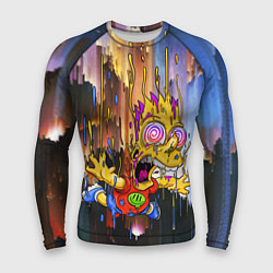 Рашгард мужской Барт Симпсон, свободное падение - стилизация, цвет: 3D-принт