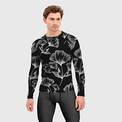 Рашгард мужской Графичные цветы на черном фоне, цвет: 3D-принт — фото 2