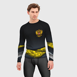 Рашгард мужской Золотой герб black gold, цвет: 3D-принт — фото 2