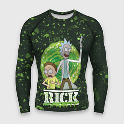 Мужской рашгард Morty and Rick portal