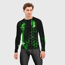 Рашгард мужской Зелёный программный код, цвет: 3D-принт — фото 2