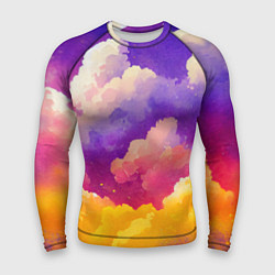 Рашгард мужской Акварельный закат в облаках, цвет: 3D-принт