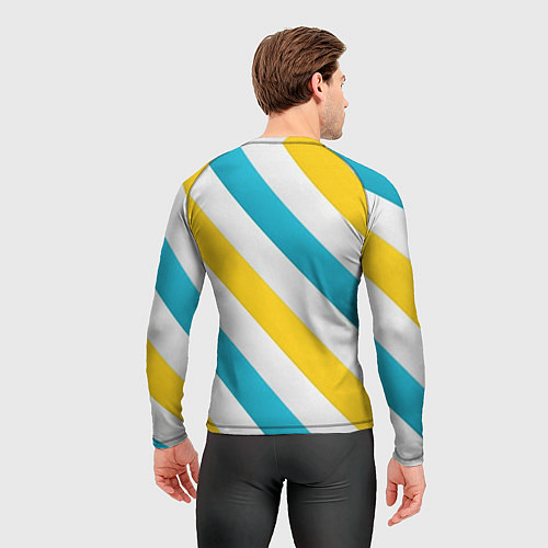 Мужской рашгард Желтые и синие полосы / 3D-принт – фото 4