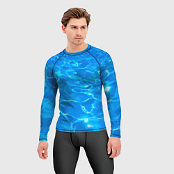 Рашгард мужской Абстрактные волны бассейна - текстура, цвет: 3D-принт — фото 2