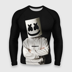 Рашгард мужской Marshmello на чёрном фоне, цвет: 3D-принт