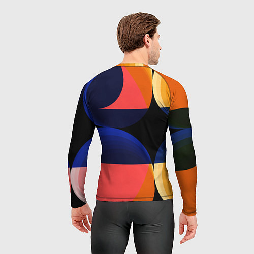 Мужской рашгард Абстрактные круги и полупрозрачные фигуры / 3D-принт – фото 4