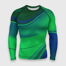 Рашгард мужской Зелёно-синий песок и блёстки, цвет: 3D-принт