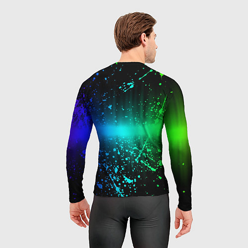 Мужской рашгард Неоновая абстракция / 3D-принт – фото 4