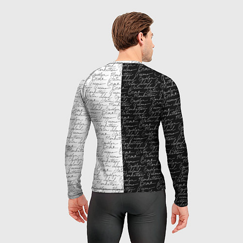 Мужской рашгард Мемуары рукописный текст / 3D-принт – фото 4