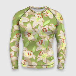 Рашгард мужской Нежные цветы - лилии: цветной паттерн, цвет: 3D-принт