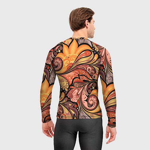 Мужской рашгард Multicolored branching floral patterns / 3D-принт – фото 4