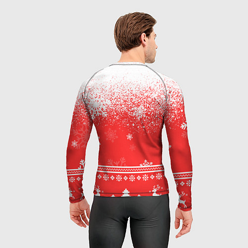 Мужской рашгард Новогодний милый котик / 3D-принт – фото 4