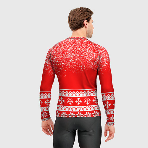 Мужской рашгард С новым годом - котик и ёлка / 3D-принт – фото 4