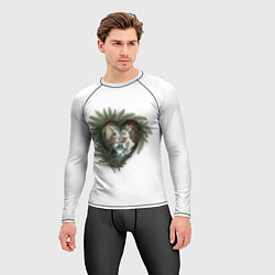 Рашгард мужской Парочка милых кроликов катается на коньках, цвет: 3D-принт — фото 2