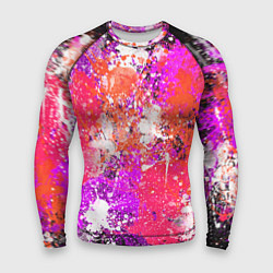 Мужской рашгард Разбрызганная красная краска - темный фон