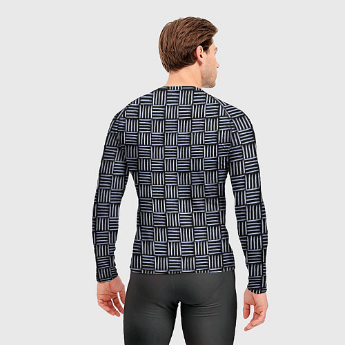 Мужской рашгард Паттерн из голубых линий / 3D-принт – фото 4
