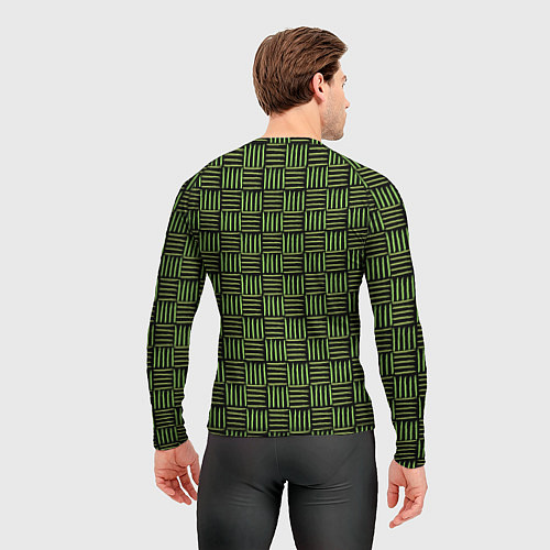 Мужской рашгард Паттерн из зеленых линий / 3D-принт – фото 4