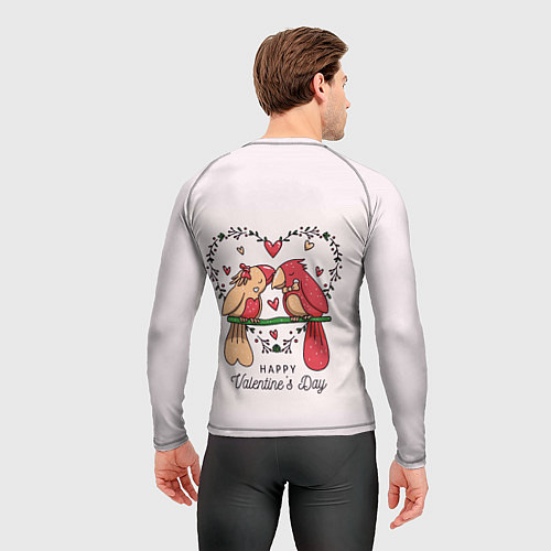 Мужской рашгард Влюбленные птички на день святого валентина / 3D-принт – фото 4