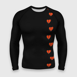 Рашгард мужской Дорожка разбитых сердец - темный, цвет: 3D-принт