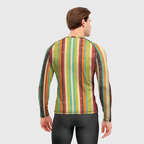 Мужской рашгард Абстрактное множество разноцветных полос / 3D-принт – фото 4