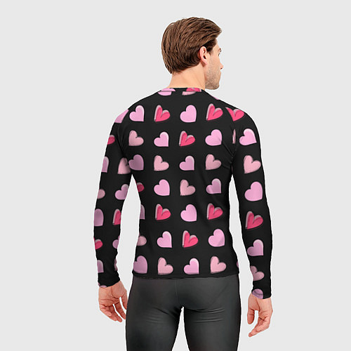 Мужской рашгард Валентинки на черном фоне / 3D-принт – фото 4