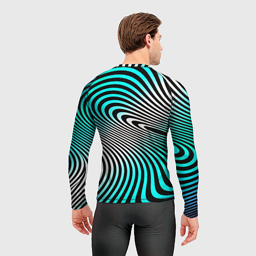 Мужской рашгард Оптические волны психоделика / 3D-принт – фото 4