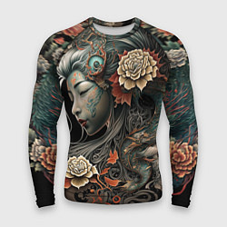 Мужской рашгард Японская девушка Irezumi