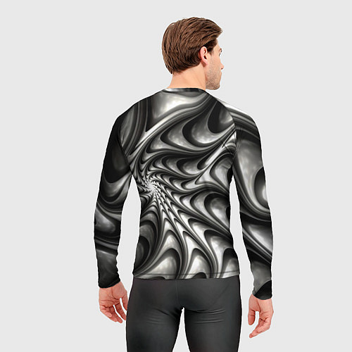 Мужской рашгард Abstract fractal grey / 3D-принт – фото 4