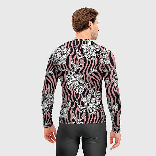 Мужской рашгард Floral pattern - vanguard / 3D-принт – фото 4