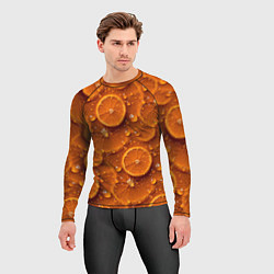 Рашгард мужской Сочная текстура из долек апельсина, цвет: 3D-принт — фото 2