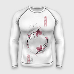 Рашгард мужской Ветки цветущей сакуры, цвет: 3D-принт
