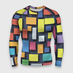 Рашгард мужской Тетрис цветные кубики, цвет: 3D-принт