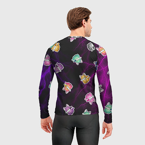 Мужской рашгард Котики и молнии / 3D-принт – фото 4